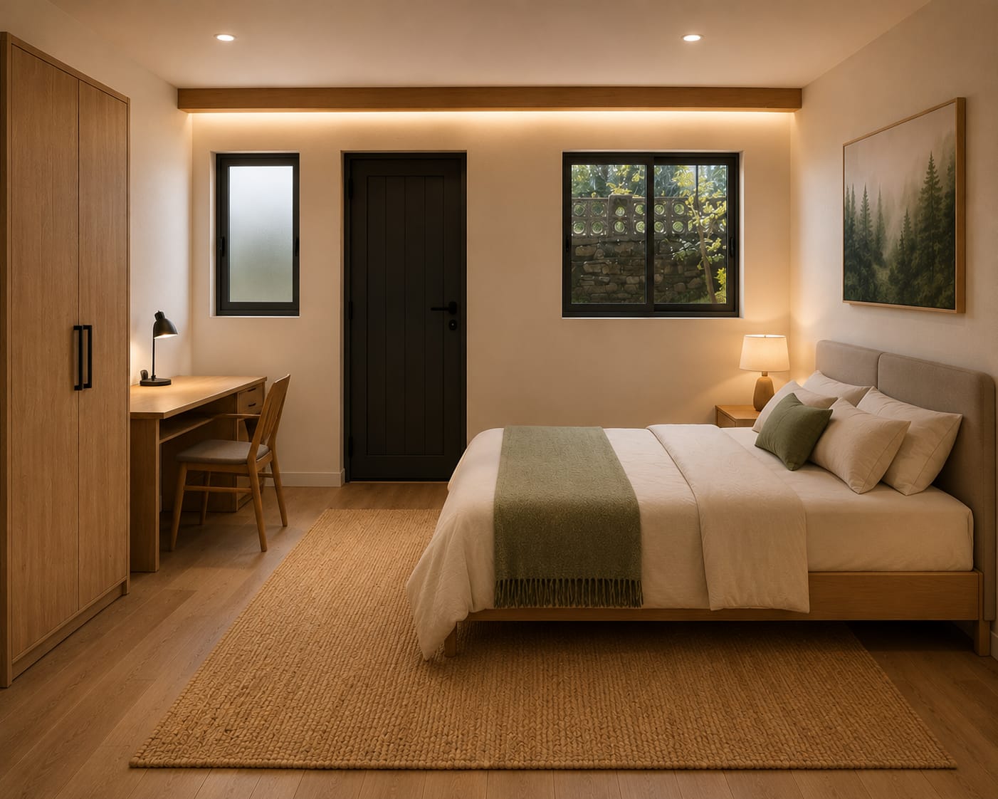 Dormitorio con iluminación indirecta